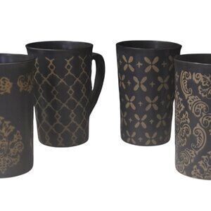 Set of 6 Mikasa Gourmet Basics Vintage Slate Coffee Mugs